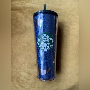 Rare Starbucks Disneyland Blue Glitter Tumbler 24oz